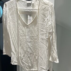 Hinge Cream Pull-Over Blouse XS